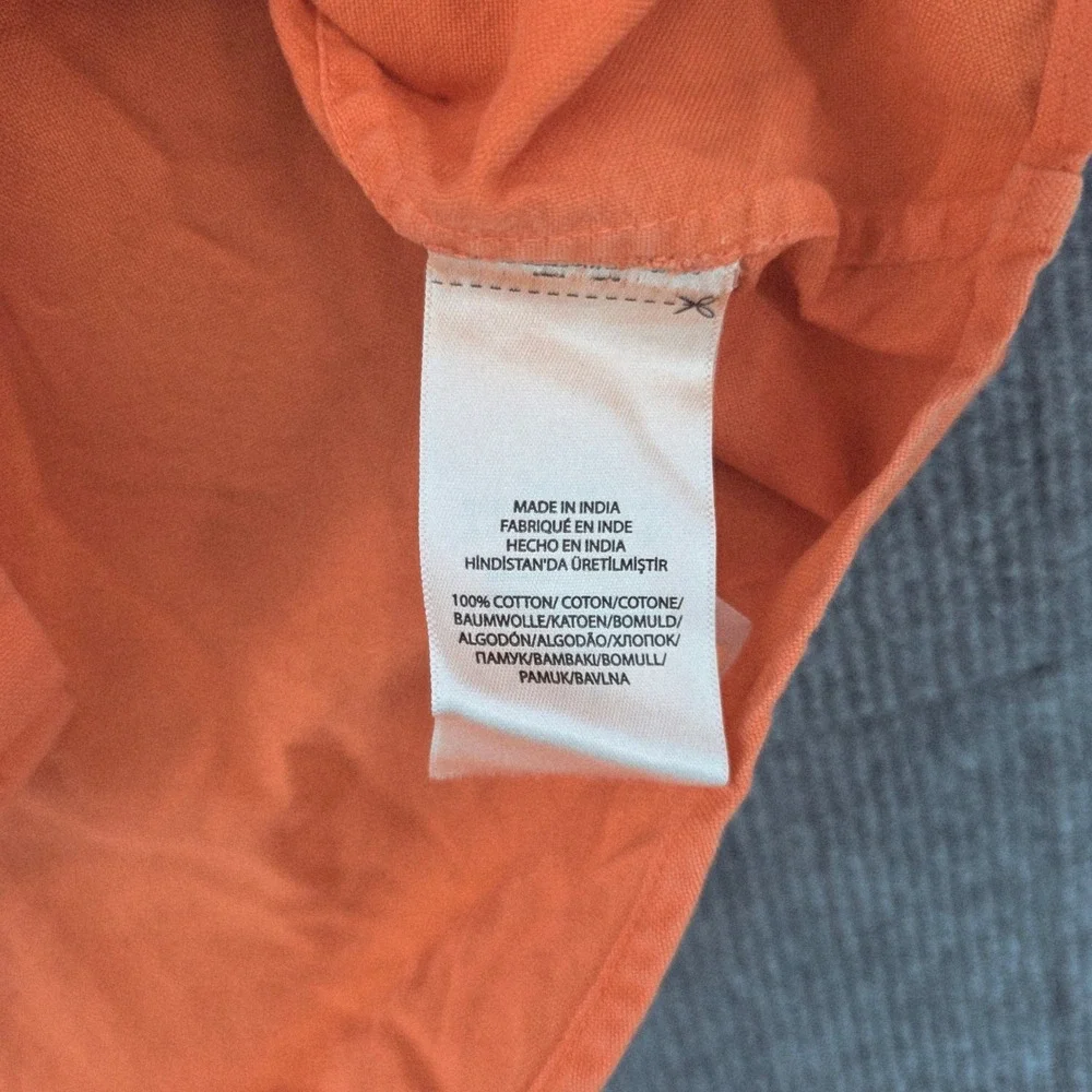 Ralph Lauren Boys XL 18-20 Orange Cotton Button Down Long Sleeve Shirt Pony Logo